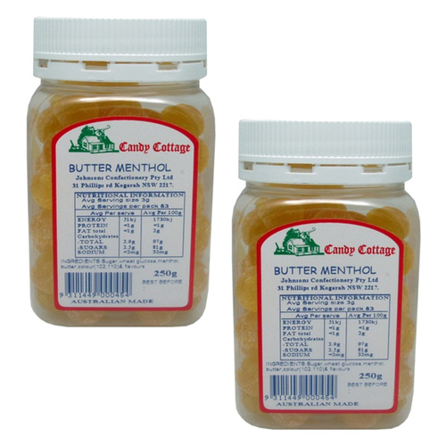 Candy Cottage Butter Menthol Old Fashioned Lollies 2 x 250g