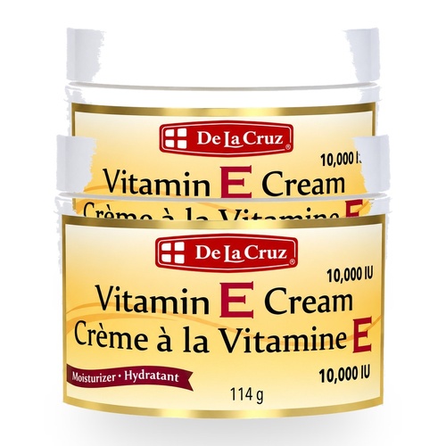De La Cruz Vitamin E Cream Fragrance Free 10000 IU 114g Pack of 2