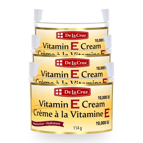De La Cruz Vitamin E Cream Fragrance Free 10000 IU 114g Pack of 3