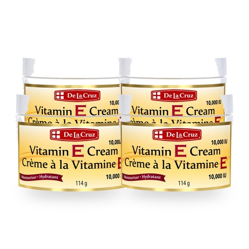 De La Cruz Vitamin E Cream Fragrance Free 10000 IU 114g Pack of 4