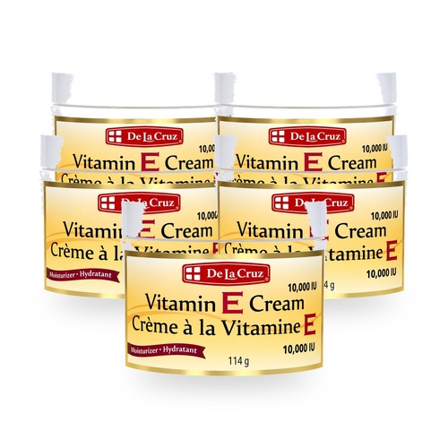 De La Cruz Vitamin E Cream Fragrance Free 10000 IU 114g Pack of 5