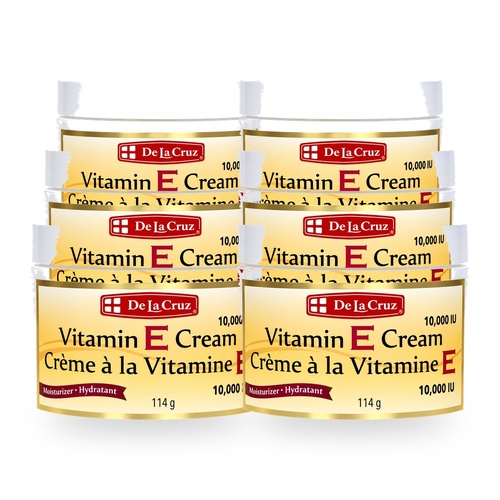 De La Cruz Vitamin E Cream Fragrance Free 10000 IU 114g Pack of 6