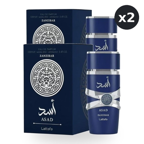 Lattafa Asad Zanzibar for Men Eau De Parfum EDP 100ml Pack of 2