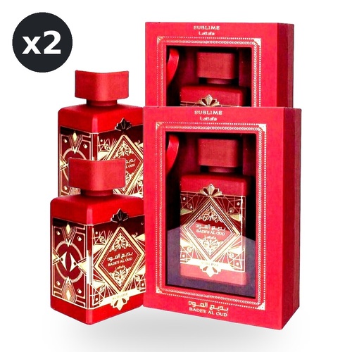 Lattafa Bade'e Al Oud Sublime Unisex Eau De Parfum EDP 100ml Pack of 2