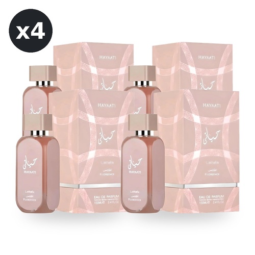 Lattafa Hayaati Florence for Women Eau De Parfum EDP 100ml Pack of 4