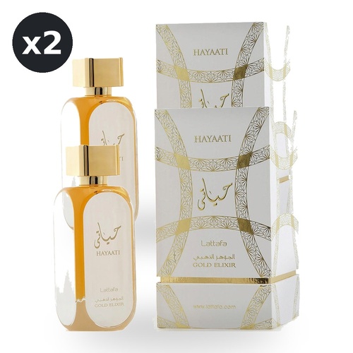 Lattafa Hayaati Gold Elixir Unisex Eau De Parfum EDP 100ml Pack of 2