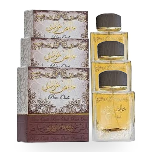 Lattafa Pure Oudi Unisex Eau De Parfum EDP 100ml Pack of 3