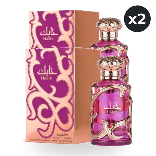 Lattafa Habik Woman Eau De Parfum EDP 100ml Spray Pack of 2