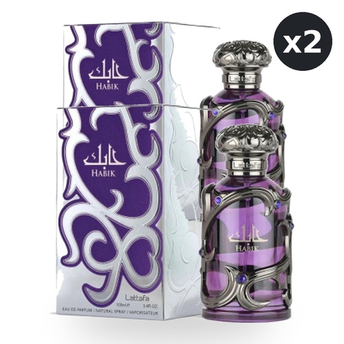 Lattafa Habik for Men Eau De Parfum EDP 100ml Spray Pack of 2
