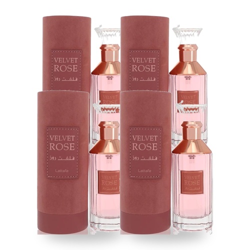 Lattafa Velvet Rose Unisex Eau De Parfum EDP 100ml Pack of 4
