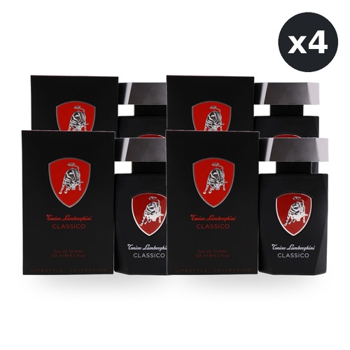 Lamborghini Classico Eau De Toilette EDT 125ml Spray Pack of 4