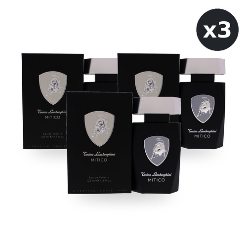 Lamborghini Mitico Eau De Toilette EDT 125ml Spray Pack of 3
