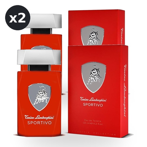 Lamborghini Sportivo Eau De Toilette EDT 125ml Spray Pack of 2