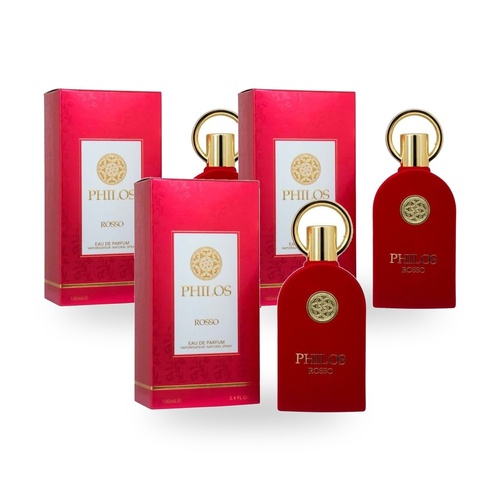 Maison Alhambra Philos Rosso Unisex Eau De Parfum EDP 100ml Ae Pack of 3