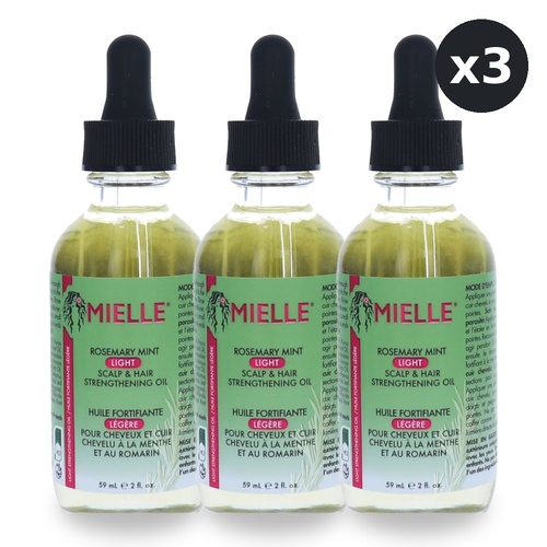 Mielle Rosemary Mint Light Scalp & Hair Strengthening Oil 59ml Pack of 3