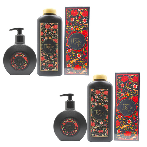 Maja Floral Body Care Set Pack of 2 EDT 100ml Talcum Powder 200g Hand Soap 250ml