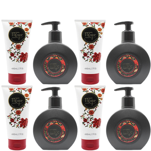 Maja Hand Soap 250ml and Moisture Hand Cream 80ml Duo Pack of 4 Hydrating Set