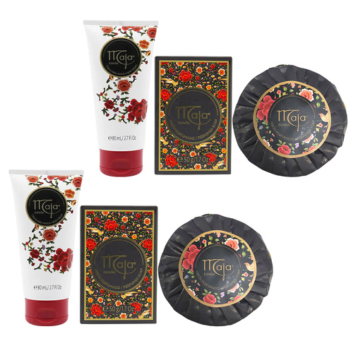 Maja 3 Piece Hand and Soap Gift Set Pack of 2 80ml Hand Cream 50g 100g Soaps