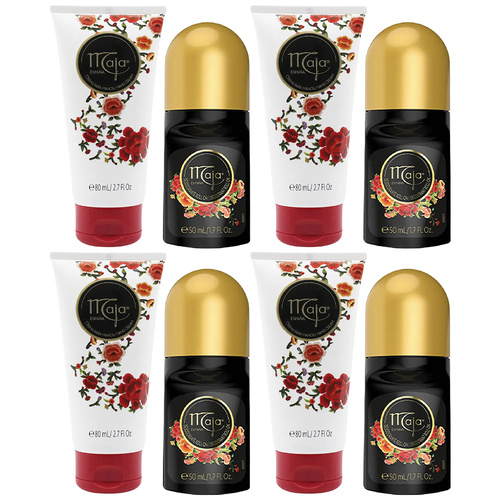 Maja Hand Cream 80ml and Deodorant Roll On 50ml Duo Pack of 4 Classic Floral