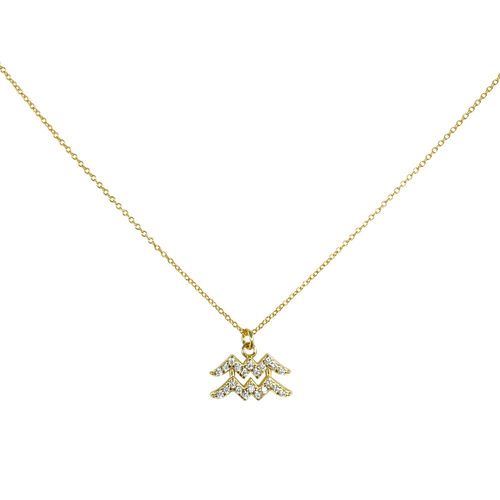 Culturesse Aquarius Diamante Pendant Necklace (Gold)