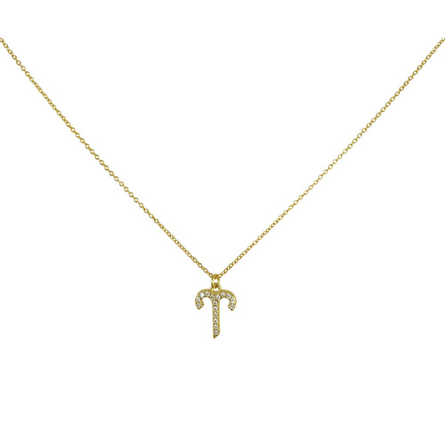 Culturesse Aries Diamante Pendant Necklace (Gold) 