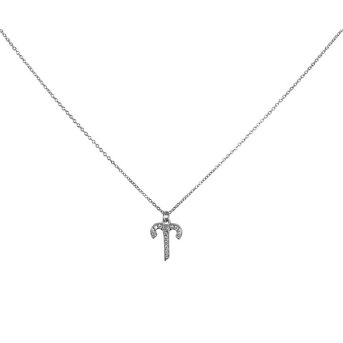 Culturesse Aries Diamante Pendant Necklace (Silver)