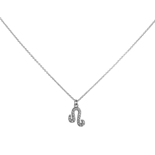 Culturesse Leo Diamante Pendant Necklace (Silver)