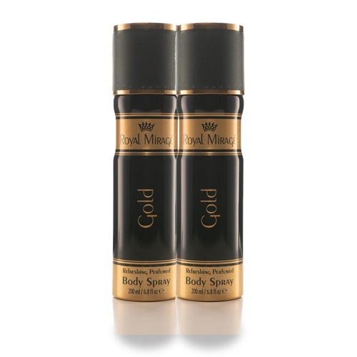 Royal Mirage 200ml Body Spray Gold Pack of 2