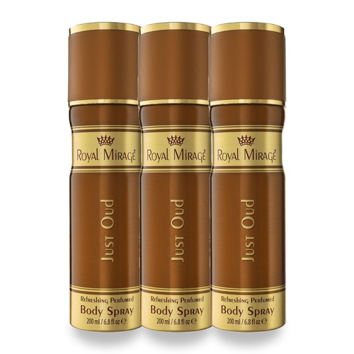 Royal Mirage 200ml Body Spray Just Oud Pack of 3