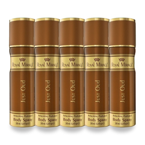 Royal Mirage 200ml Body Spray Just Oud Pack of 5