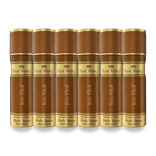 Royal Mirage 200ml Body Spray Just Oud Pack of 6