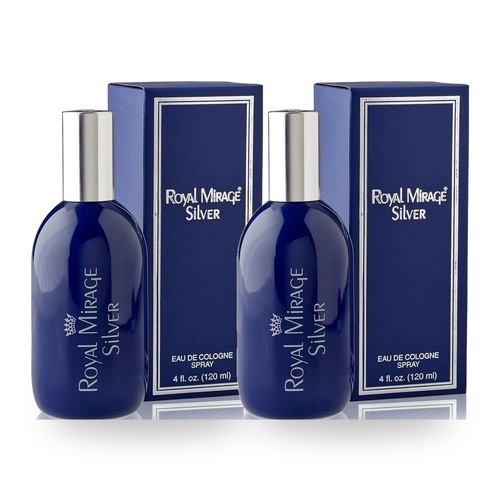 Royal Mirage 120ml Eau De Cologne EDC Spray Silver Pack of 2