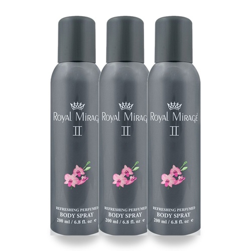 Royal Mirage 200ml Body Spray II Pack of 3