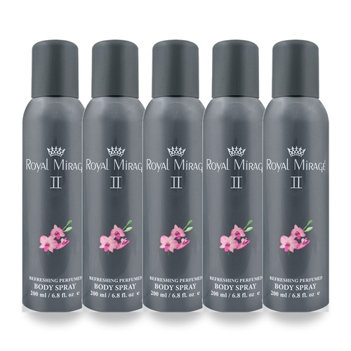 Royal Mirage 200ml Body Spray II Pack of 5