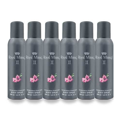 Royal Mirage 200ml Body Spray II Pack of 6