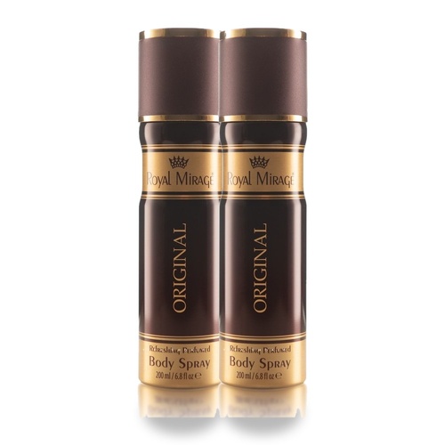 Royal Mirage 200ml Body Spray Original Pack of 2
