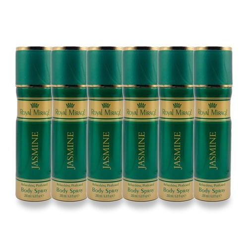 Royal Mirage 200ml Body Spray Jasmine Pack of 6