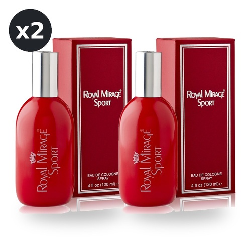 Royal Mirage 120ml Eau De Cologne EDC Spray Sport Pack of 2