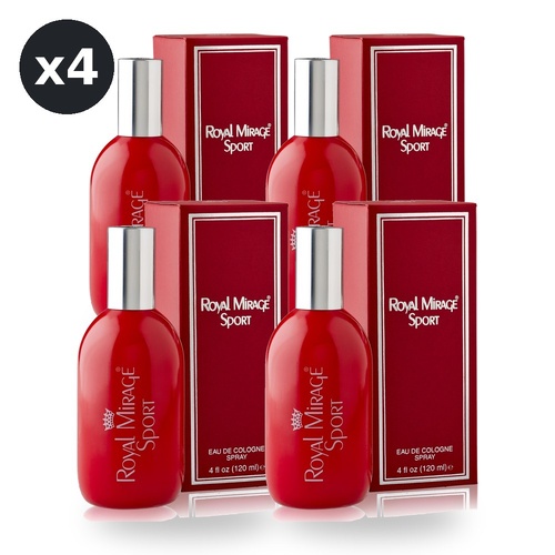 Royal Mirage 120ml Eau De Cologne EDC Spray Sport Pack of 4