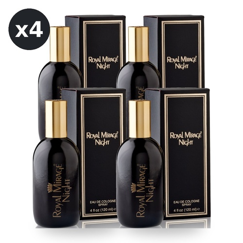 Royal Mirage 120ml Eau De Cologne EDC Spray Night Pack of 4