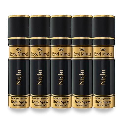 Royal Mirage 200ml Body Spray Night Pack of 5