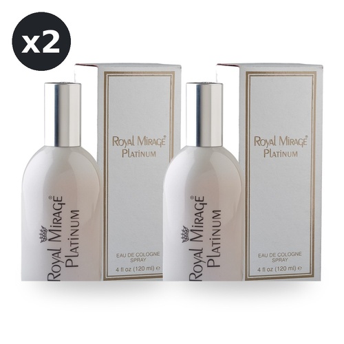 Royal Mirage 120ml Eau De Cologne EDC Spray Platinum Pack of 2