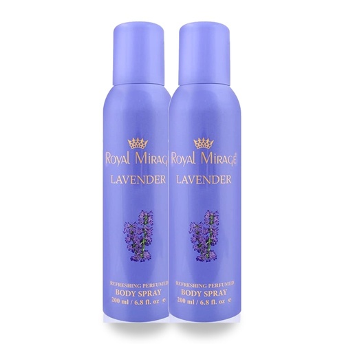 Royal Mirage 200ml Body Spray Lavender Pack of 2