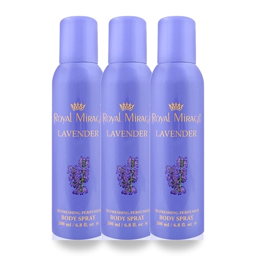 Royal Mirage 200ml Body Spray Lavender Pack of 3