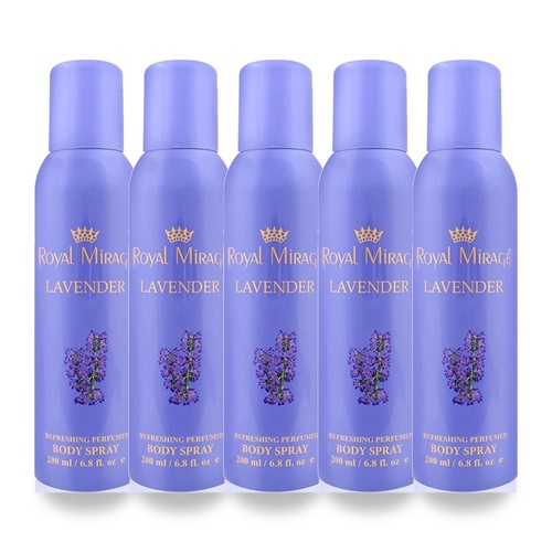 Royal Mirage 200ml Body Spray Lavender Pack of 5