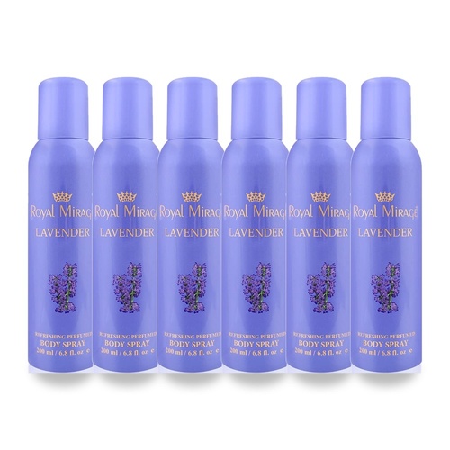Royal Mirage 200ml Body Spray Lavender Pack of 6