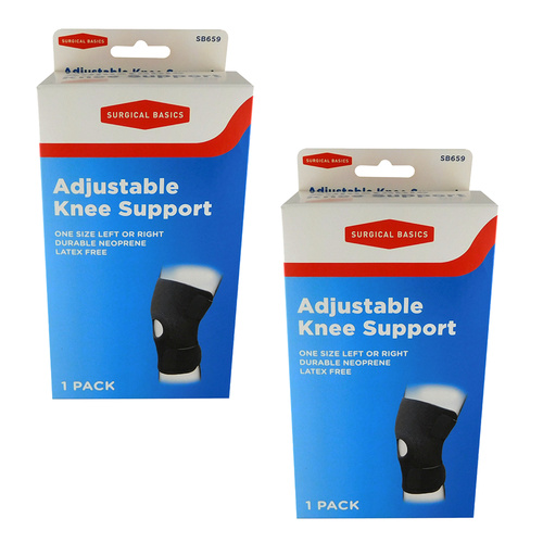 Surgical Basics Adjustable Neoprene Knee Support Pack of 2 Stabilising Sleeve