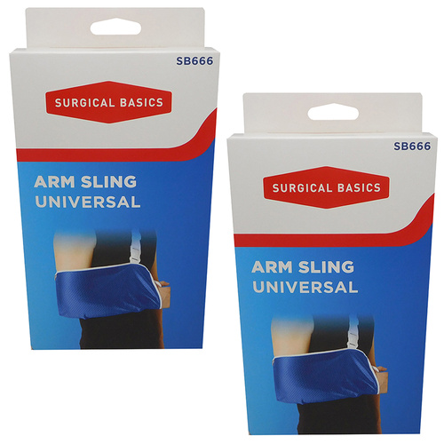 Surgical Basics Universal Foam Arm Sling with Hook and Loop Closure 2 Pack