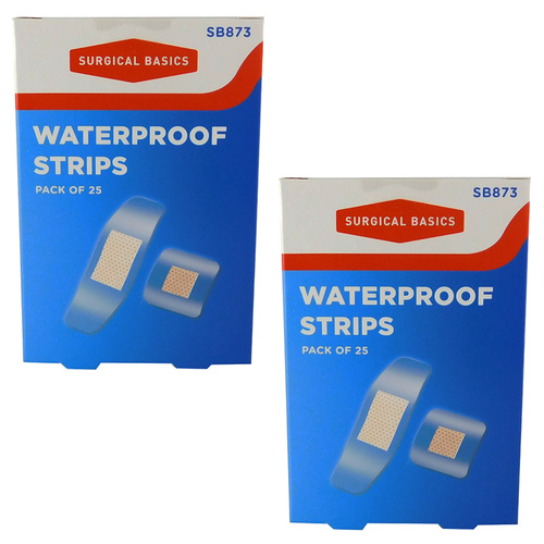 Surgical Basics Waterproof Wound Strips Pack of 50 Sterile Assorted Sizes