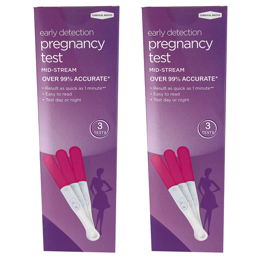 Surgical Basics Midstream Early Pregnancy Test HCG Urine Strips 6 Pack 25 mIU mL